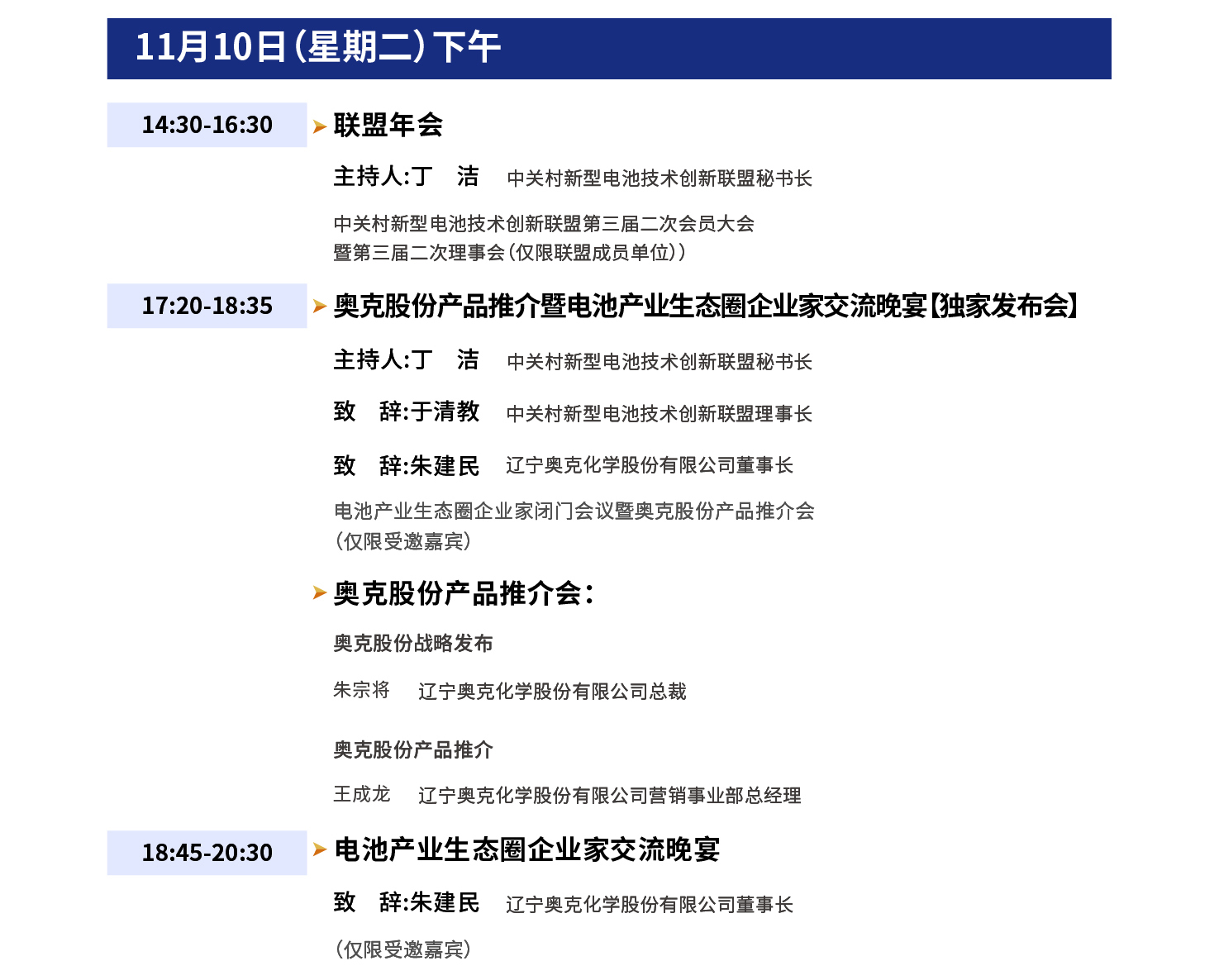 11月10日（星期二）下午会议日程